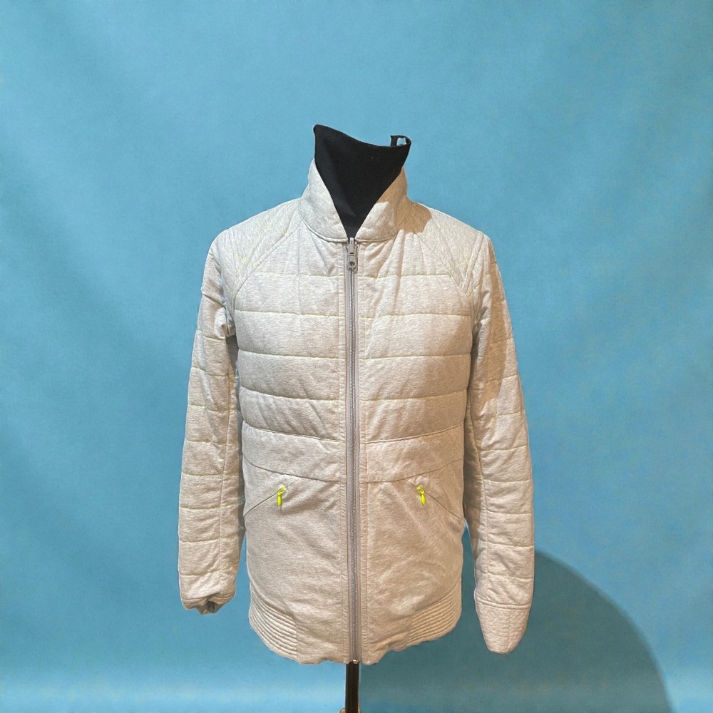 Lululemon “The Bomb” Reversible Bomber Jacket - Silver Spoon/ Heather Grey Size